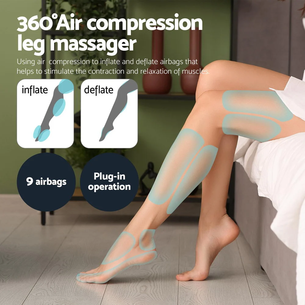 Livemor Foot Massager Leg Knee Massager w/ Air Compression 3 Massage Modes