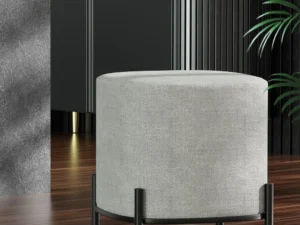 Artiss Ottoman Foot Stool Square Linen Grey