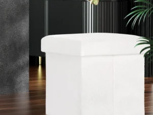 Artiss Ottoman Storage Foot Stool Vanity Square Teddy
