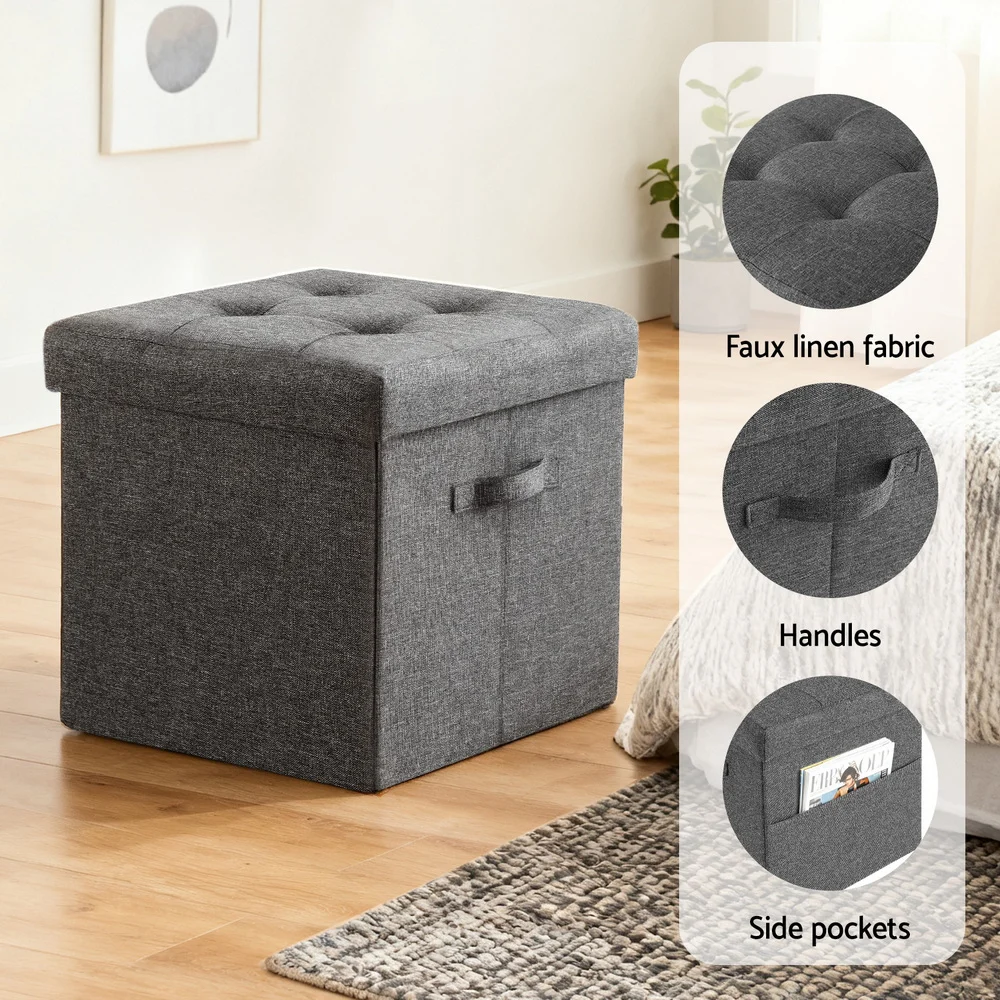 Artiss Storage Ottoman Rest Foot Stool Foldable