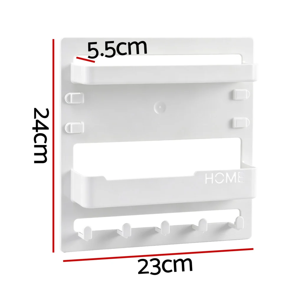 Artiss Bedside Shelf Wall Mount Organizer - Self-Adhesive Floating Nightstand