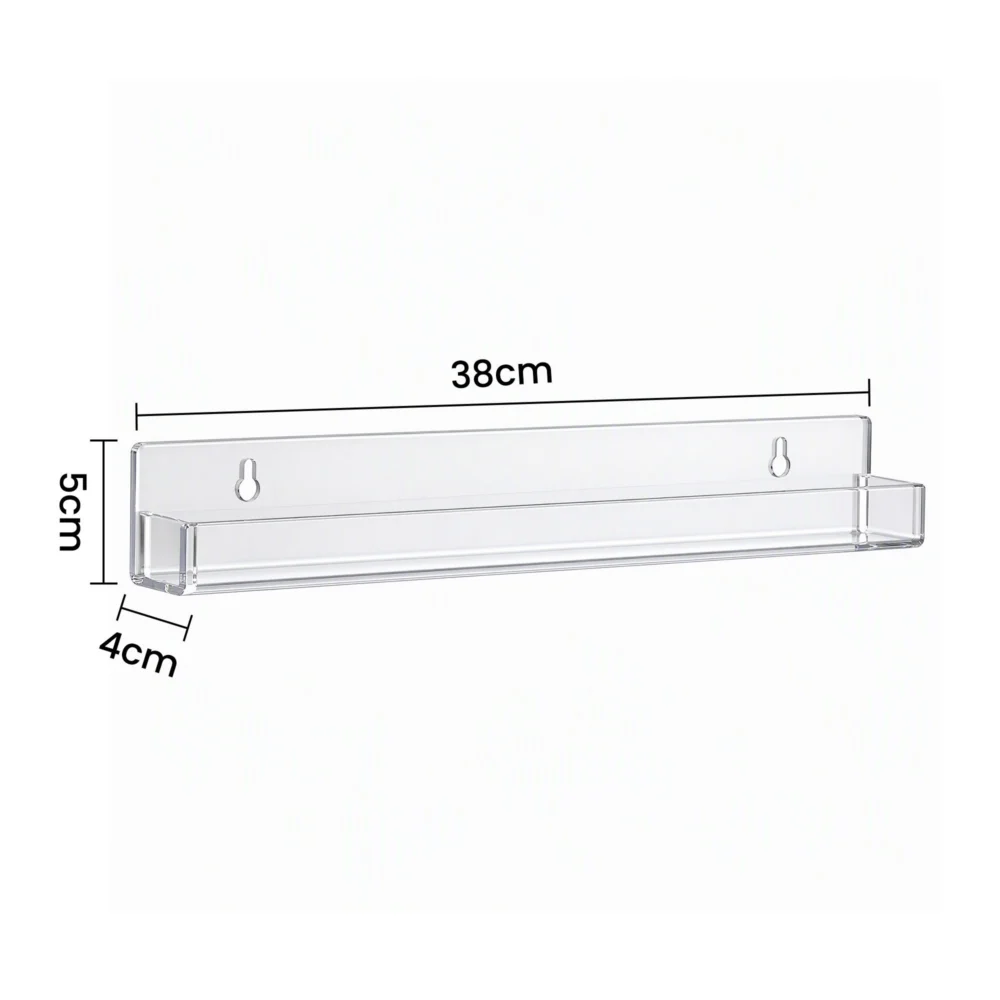 Artiss 6-Pack Acrylic Wall Shelves, Clear Floating Display Shelf w/ Detachable