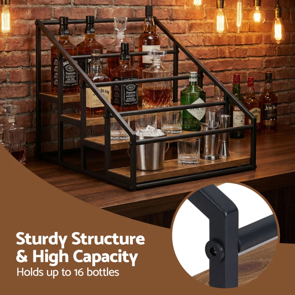 Artiss 4-Tier Wine Rack Tabletop Countertop Wine Bottle Holder 16 Bottles