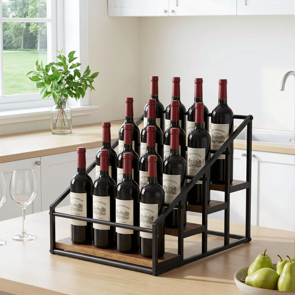 Artiss 4-Tier Wine Rack Tabletop Countertop Wine Bottle Holder 16 Bottles