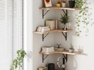 Artiss Floating Wall Shelf Corner Shelves Set of 4 Wood