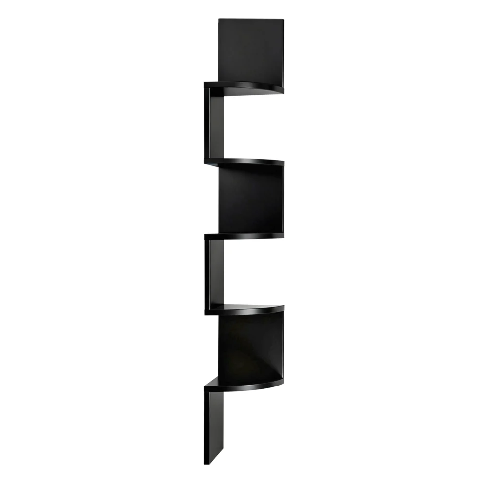 Artiss Wall Shelf Bookshelf Corner Floating 5-Tier Black