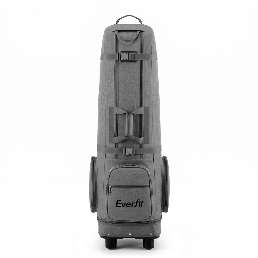 Everfit Golf Travel Bag Flight Cover Foldable Soft Case Wheels Grey