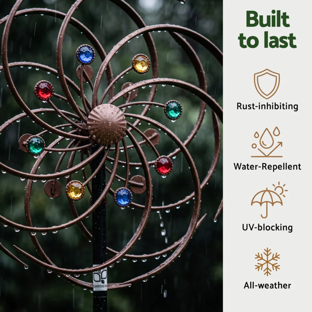 Gardeon Garden Windmill Metal Wind Spinner Double Layer 190cm Bronze
