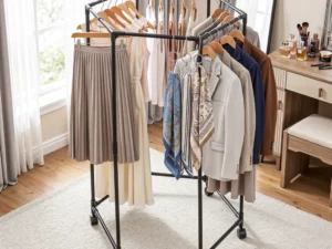 Artiss Clothes Rack Airer Rail Coat Stand Wheels 6 Rods