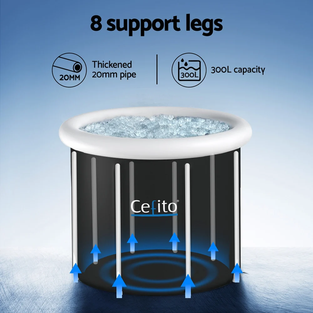 Weisshorn Portable Ice Bath Tub 70X80CM Inflatable Folding Bathtub Spa Massage