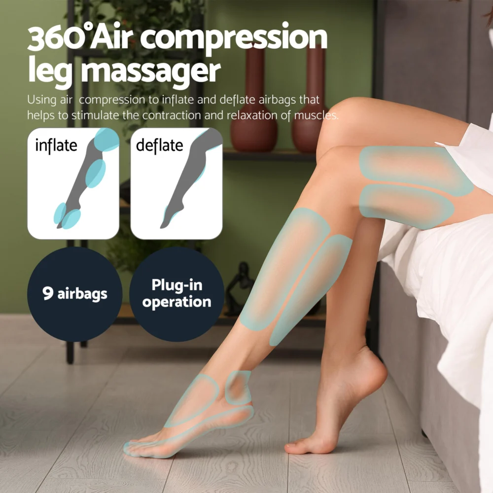 Livemor Leg Foot Massager Air Compression With Back Neck Massager Heat