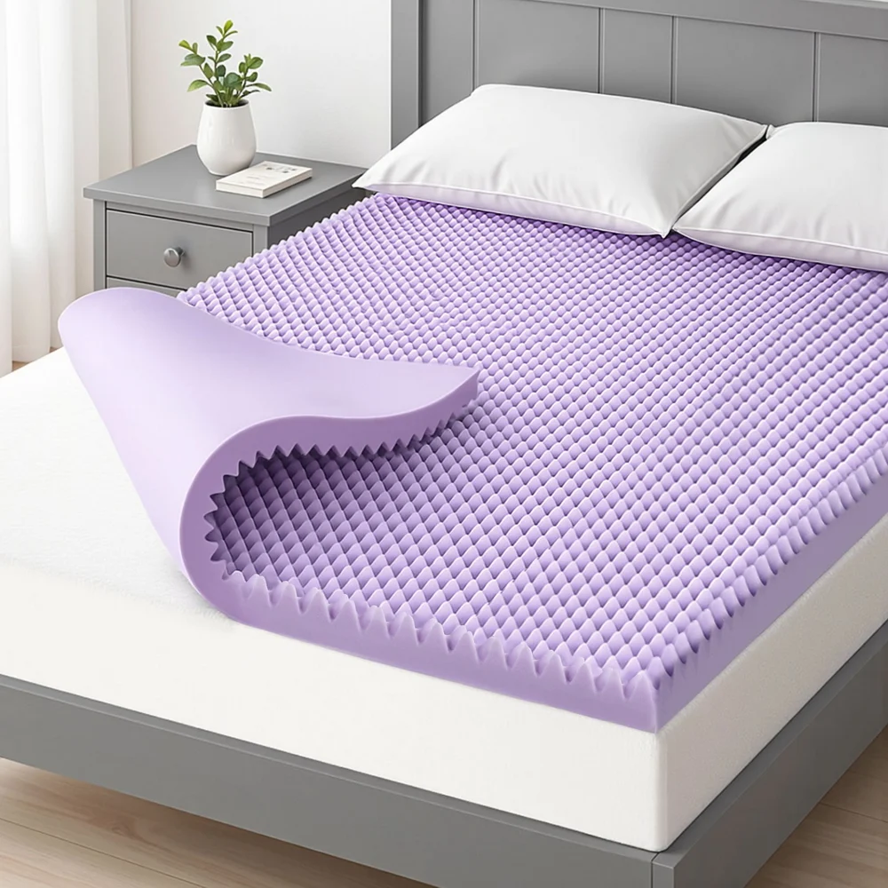 Giselle 5cm Memory Foam Mattress Topper Lavender Infused Egg Crate Pad Mat
