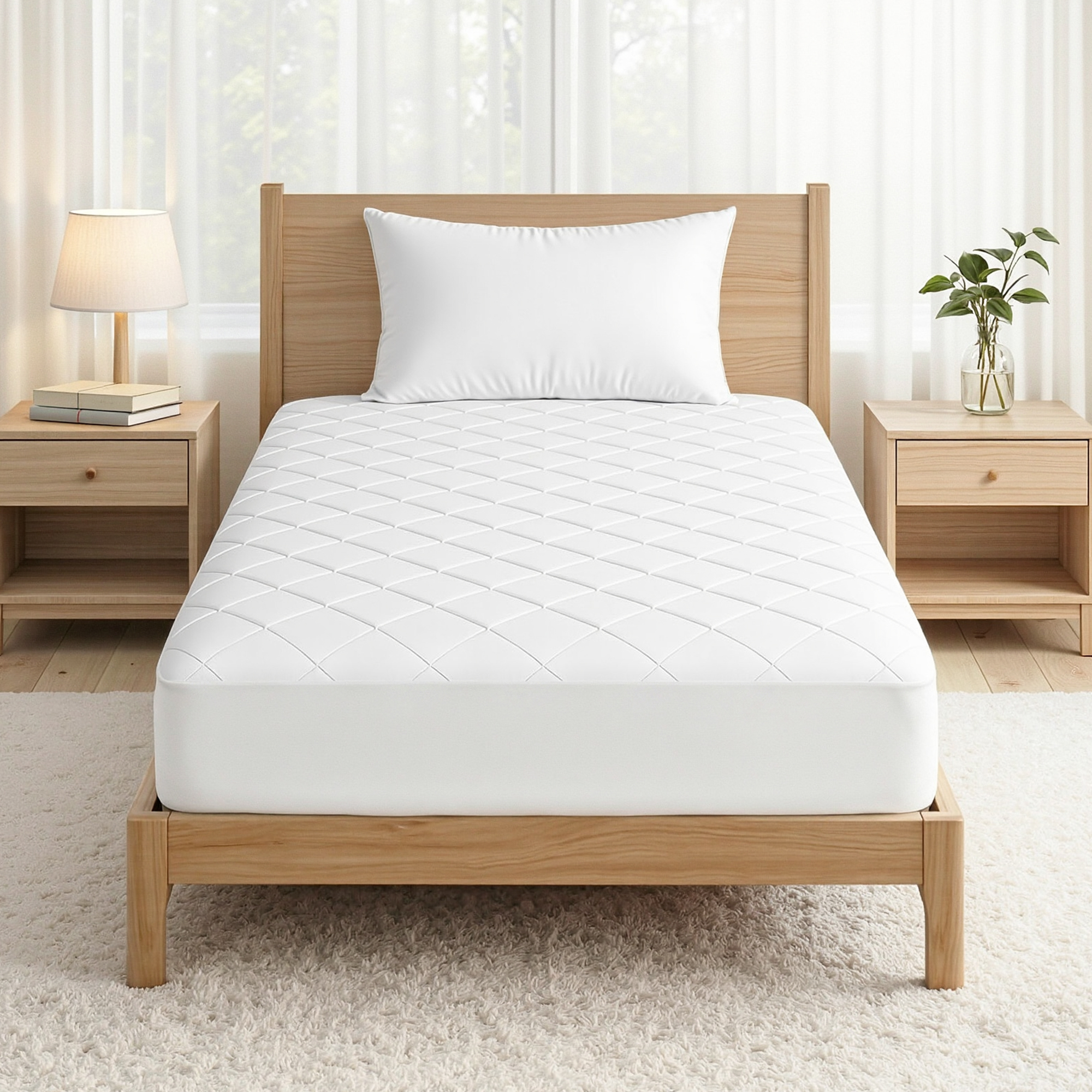 Giselle Waterproof Mattress Protector 100% Cotton Quilted Fitted Cover King