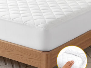 Giselle Waterproof Mattress Protector 100% Cotton Quilted Fitted Cover Single