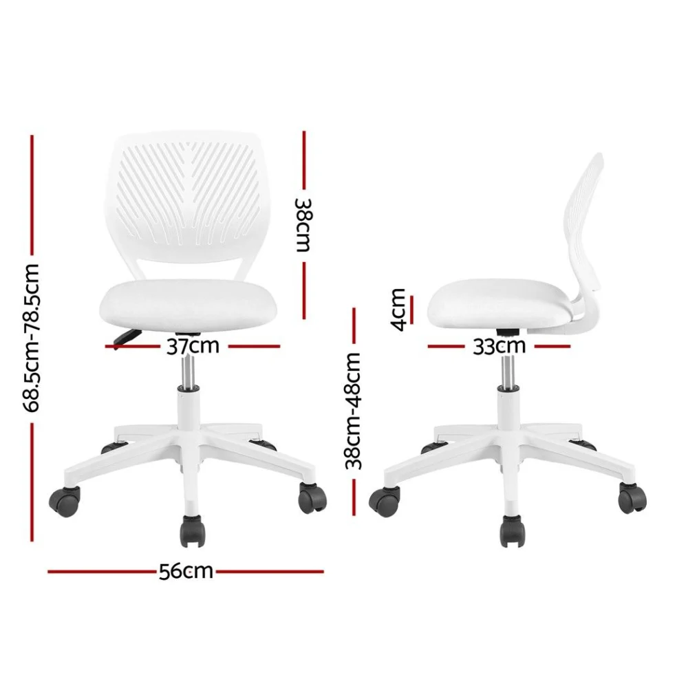 Artiss Ergonomic Office Chair Armless Study Chair Height Adjustable for Girls