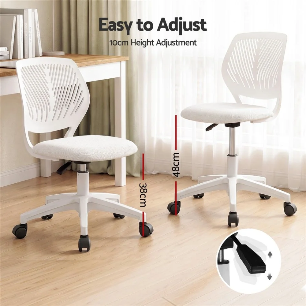 Artiss Ergonomic Office Chair Armless Study Chair Height Adjustable for Girls