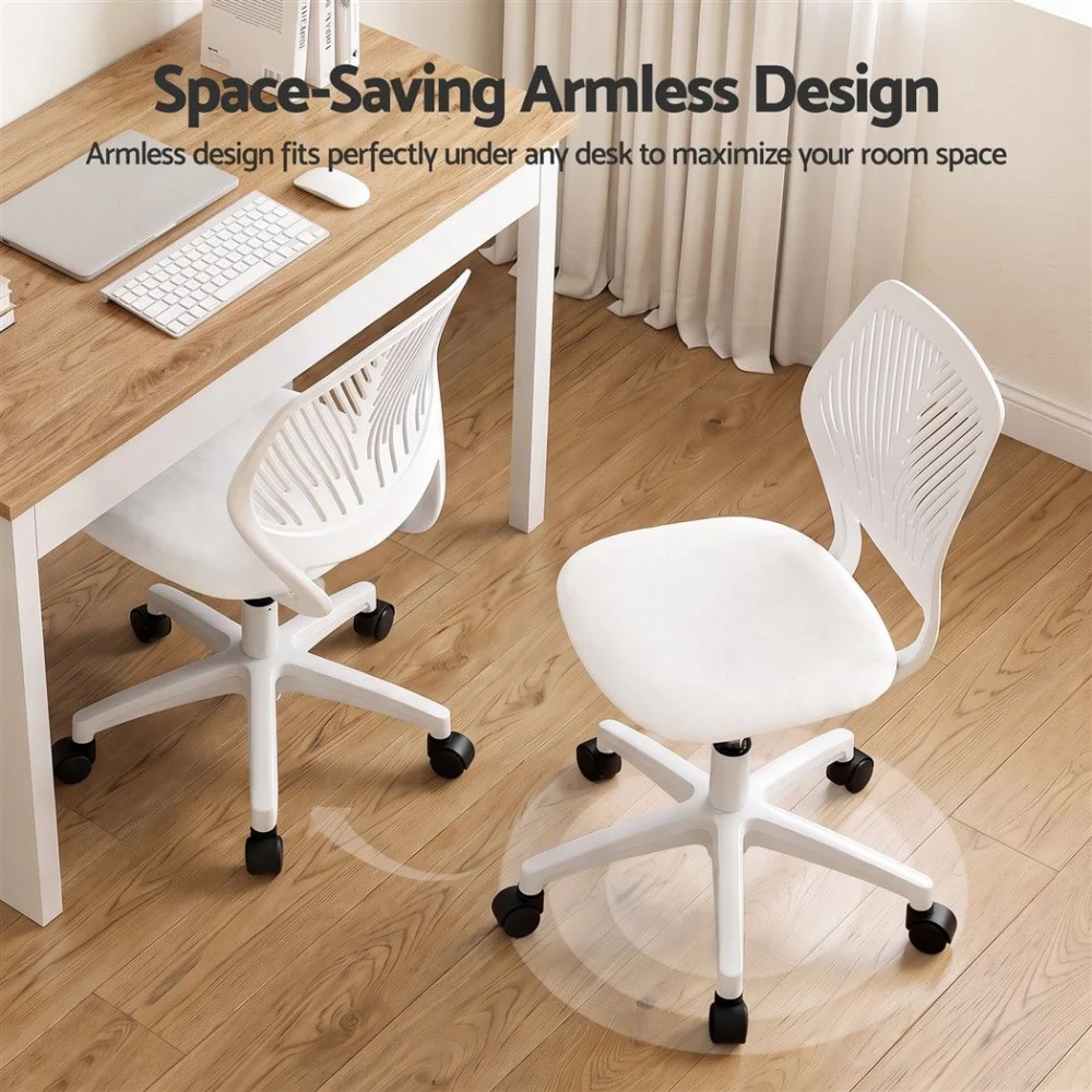 Artiss Ergonomic Office Chair Armless Study Chair Height Adjustable for Girls