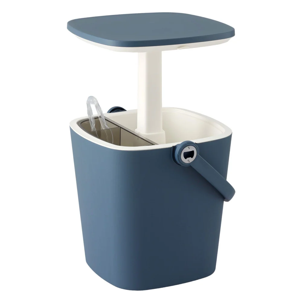 Gardeon 2-in-1 Outdoor Bar Table Portable Ice Bucket Cooler 15L Tong Blue