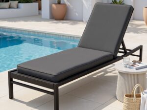 Gardeon Outdoor Chaise Lounge Cushion Lounge Chair Pad Sunbed Mattress Grey