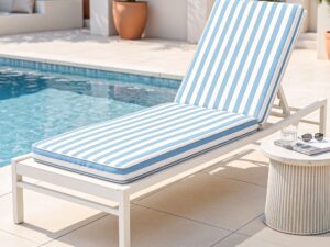 Gardeon Outdoor Chaise Lounge Cushion Lounge Chair Pad Sunbed Mattress Blue