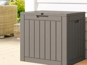 Gardeon Outdoor Storage Box 118L Container Lockable Garden Toy Tool Shed Grey