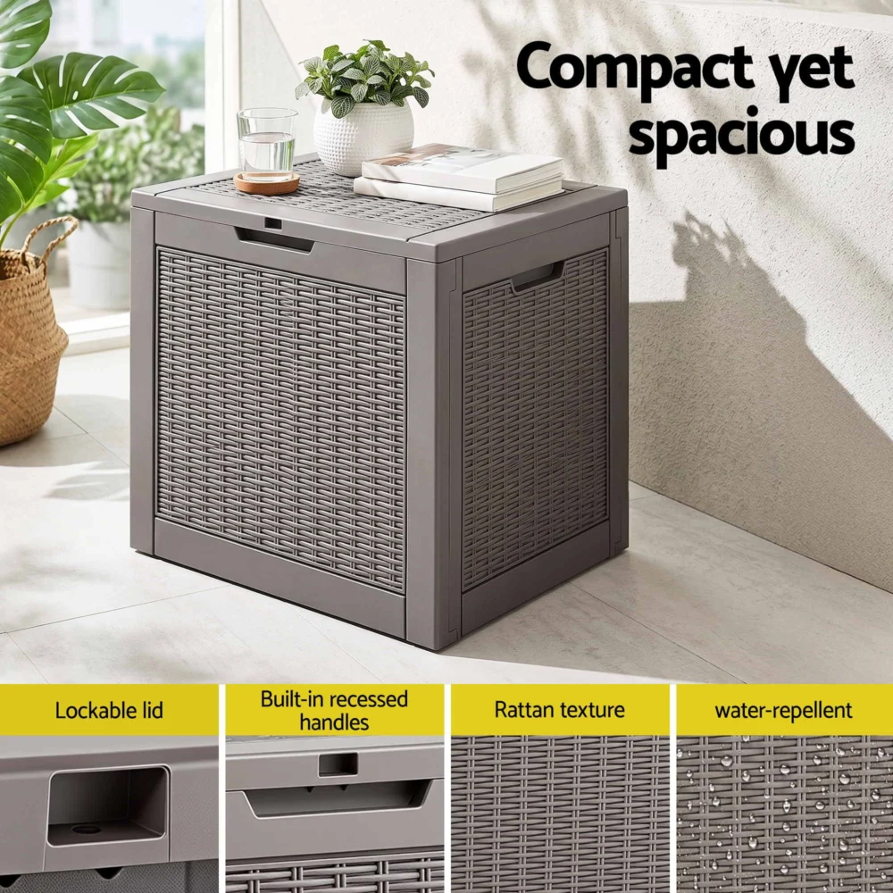 Gardeon Outdoor Storage Box 118L Container Lockable Garden Toy Tool