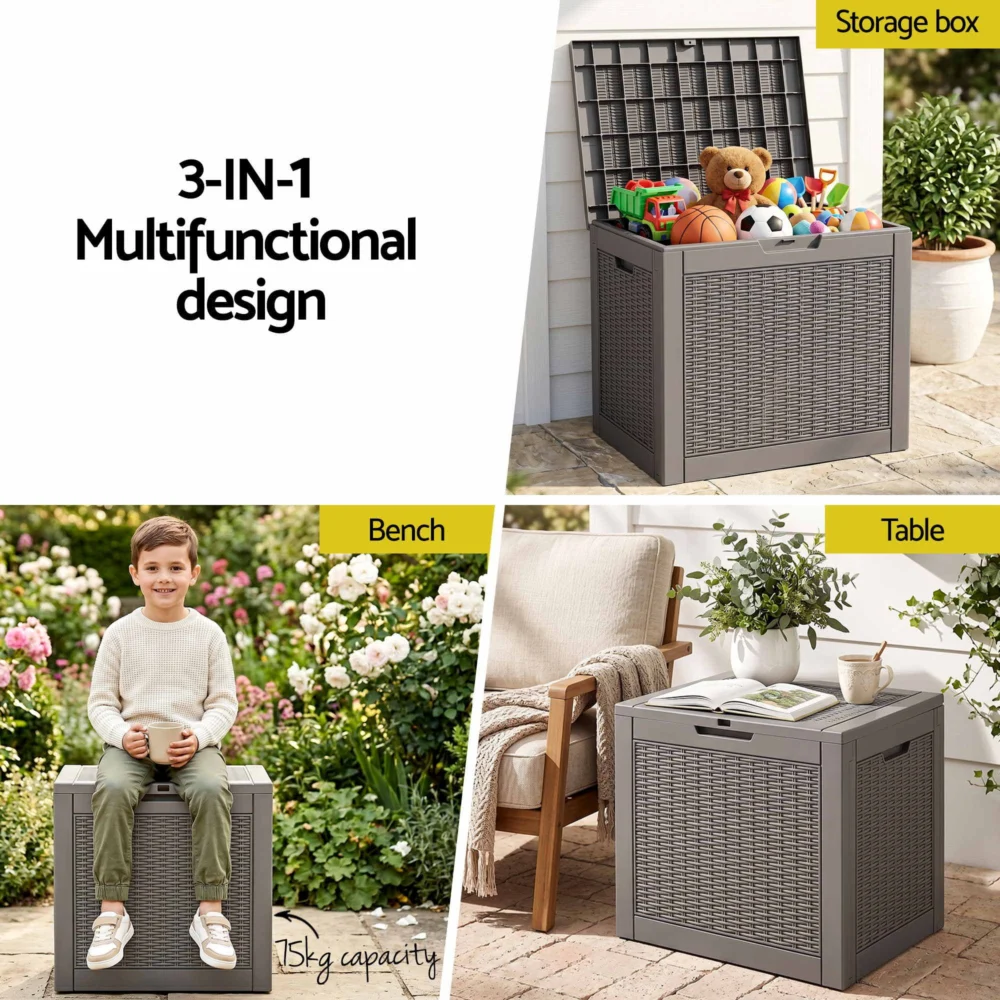 Gardeon Outdoor Storage Box 118L Container Lockable Garden Toy Tool
