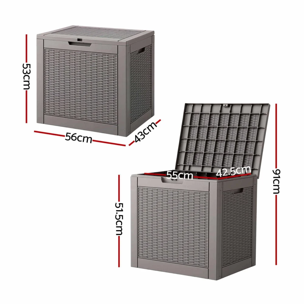 Gardeon Outdoor Storage Box 118L Container Lockable Garden Toy Tool
