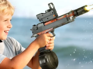 Keezi Kids Adult Electric Water Gun 500ml Water Tank Light Squirt Guns Toys Grey