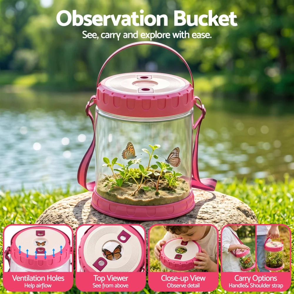 Keezi Kids Bug Catcher Kit 12pc Outdoor Explorer Toys Insect Viewer Net Shovel
