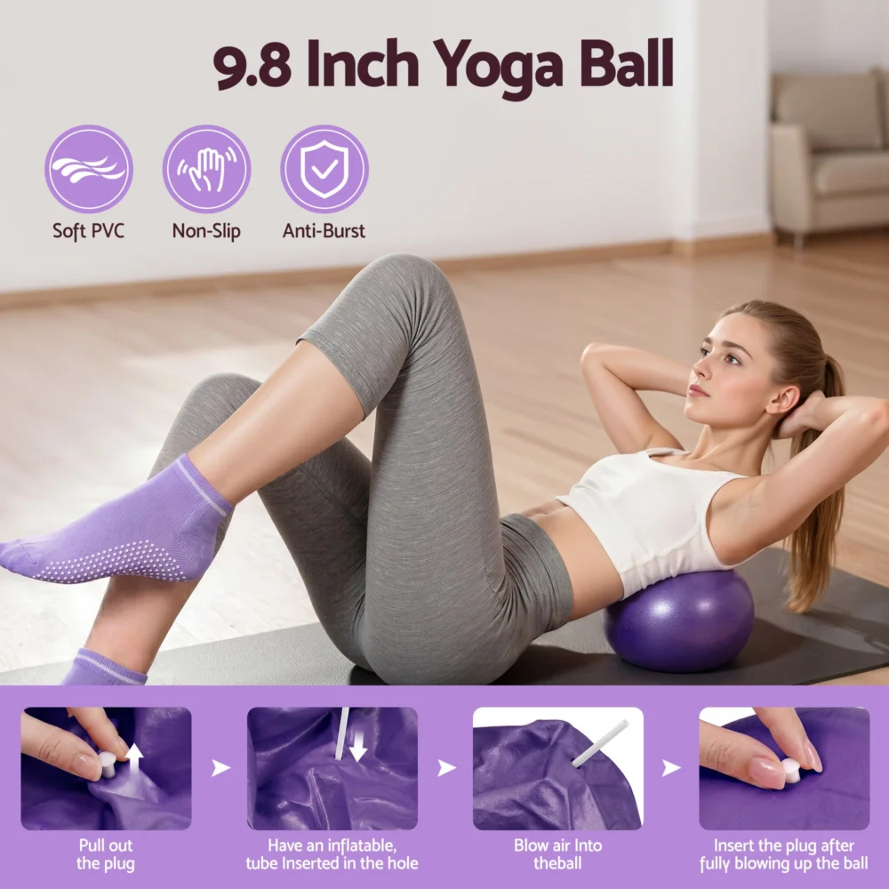 Everfit Pilates Ring Set for Women, 15pcs Home Workout Pilates Equipment w