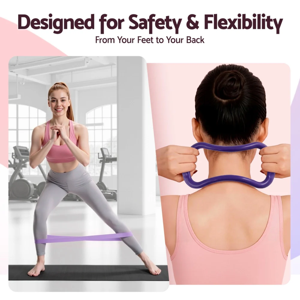 Everfit Pilates Ring Set for Women, 15pcs Home Workout Pilates Equipment w