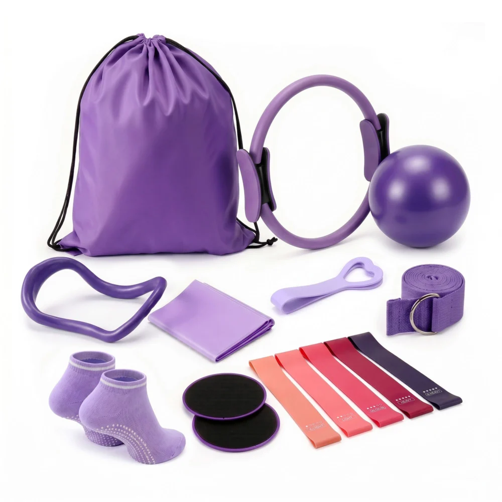 Everfit Pilates Ring Set for Women, 15pcs Home Workout Pilates Equipment w