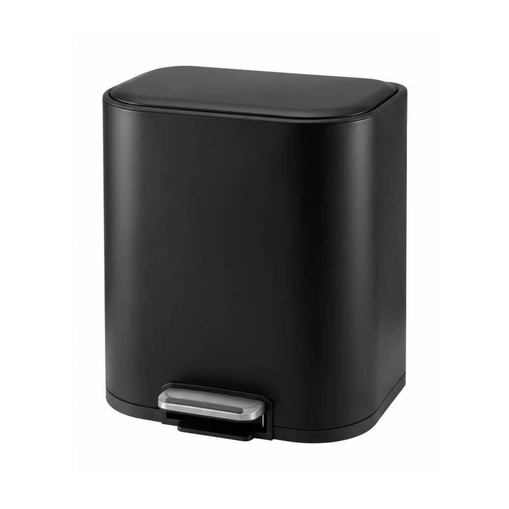 Cefito 20L Trash Bin Steel Pedal Bins Soft Close Kitchen Rubbish Waste Can Black