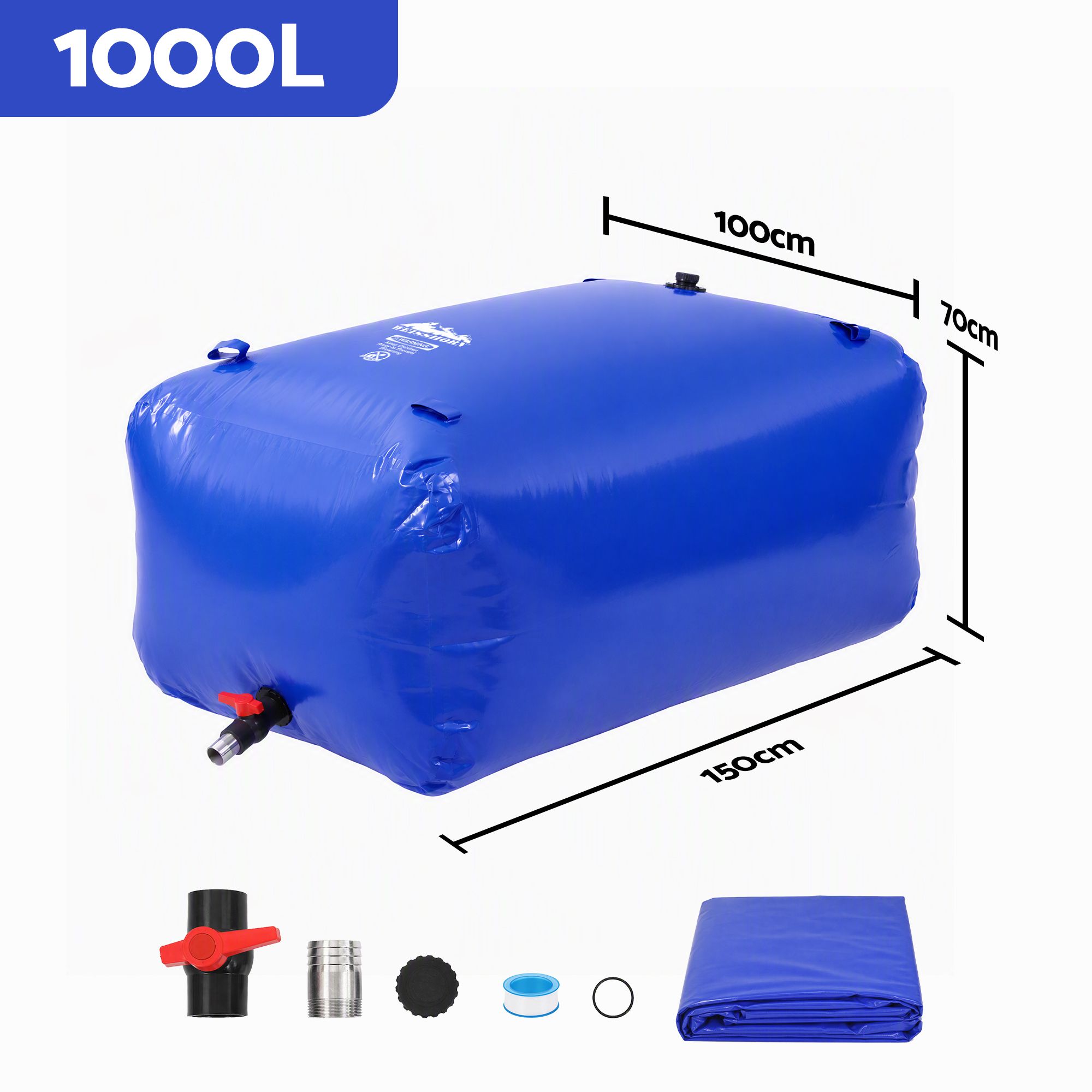 Weisshorn 1000L Water Bladder Bag Portable Large Storage Tank Container Camping