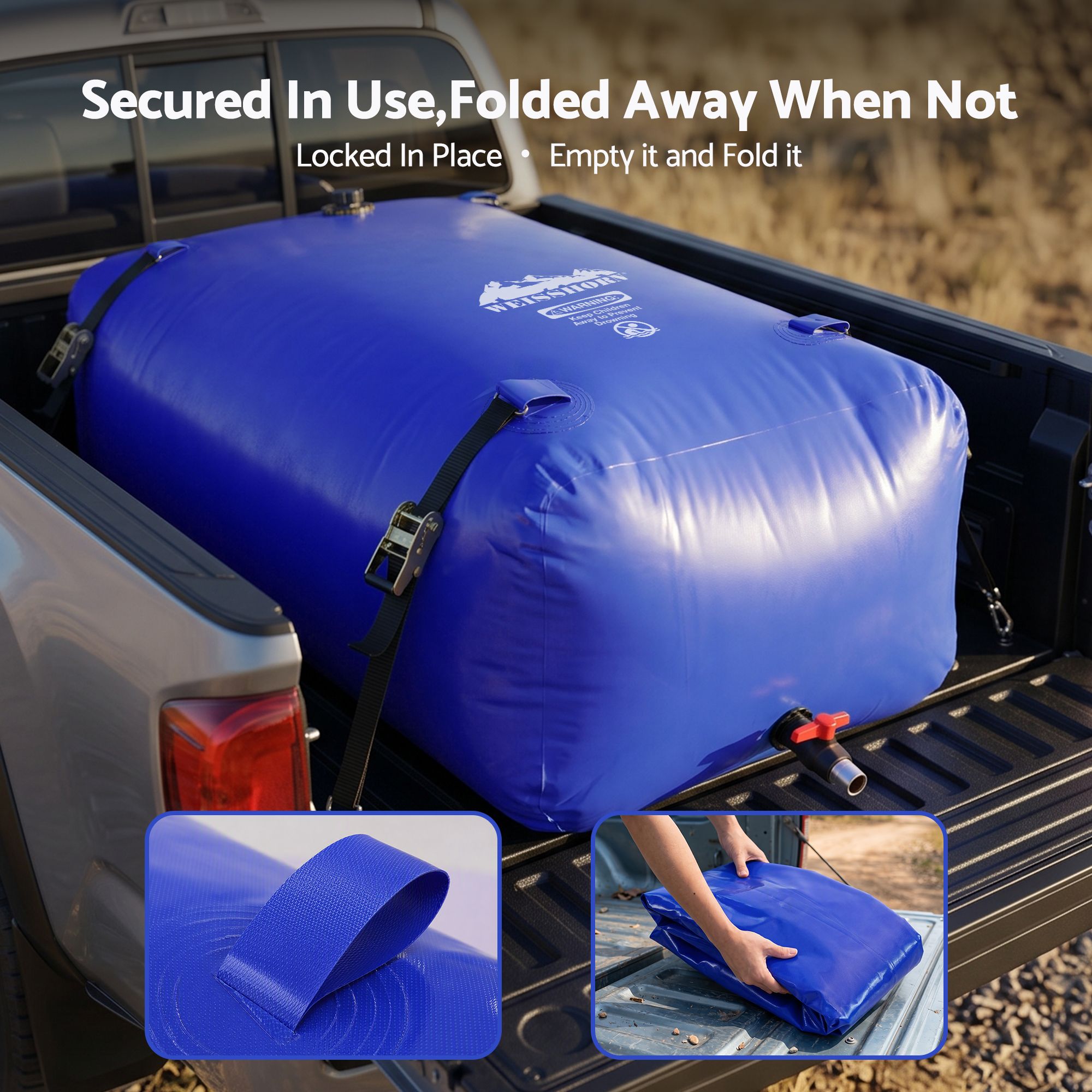 Weisshorn 1000L Water Bladder Bag Portable Large Storage Tank Container Camping