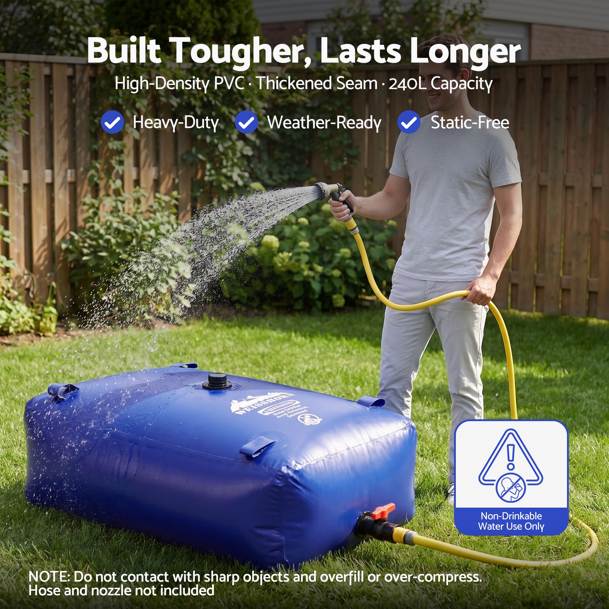 Weisshorn 240L Water Bladder Bag Portable Large Storage Tank Container Camping