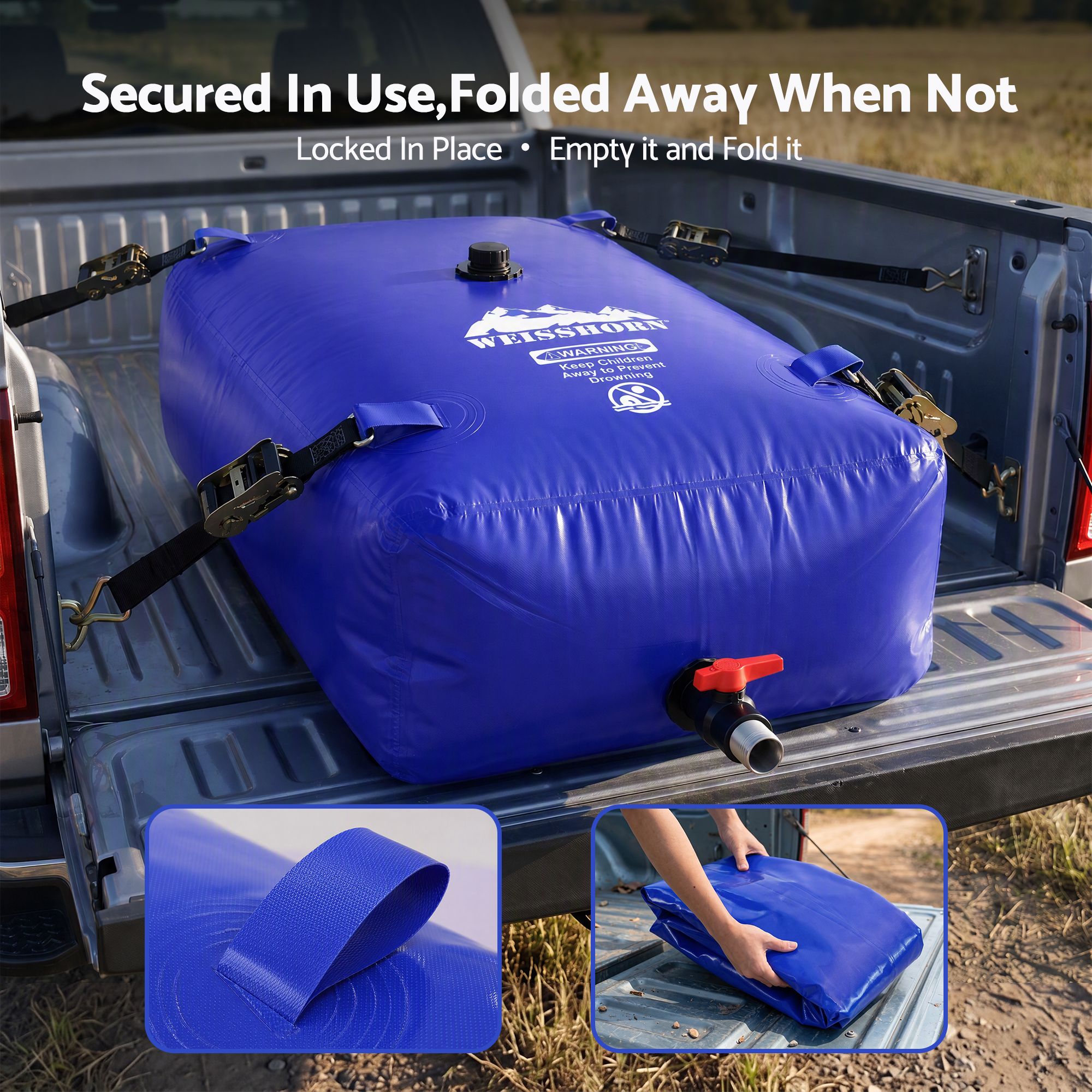 Weisshorn 240L Water Bladder Bag Portable Large Storage Tank Container Camping