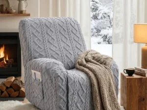 Artiss Recliner Chair Covers with Storage Side Pockets Grey