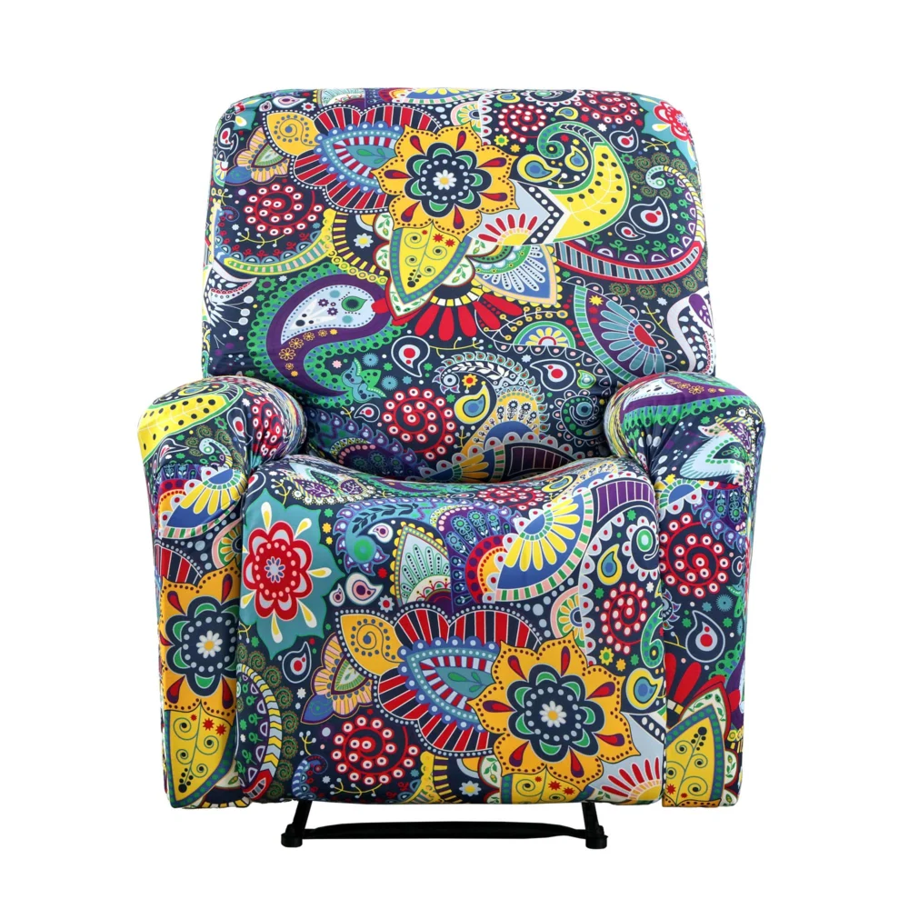 Artiss Split Stretch Recliner Chair Cover, Printed Non Slip Slipcover