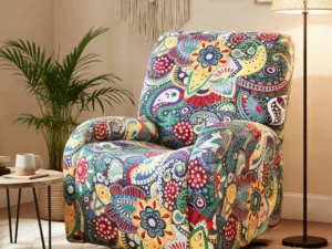 Artiss Split Stretch Recliner Chair Cover, Printed Non Slip Slipcover