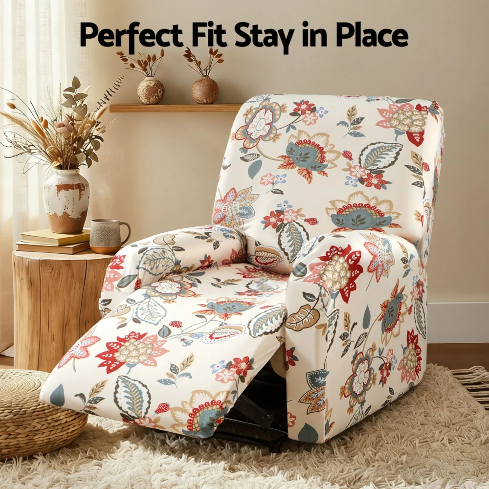 Artiss Split Stretch Recliner Chair Cover, Printed Non Slip Pet Friendly