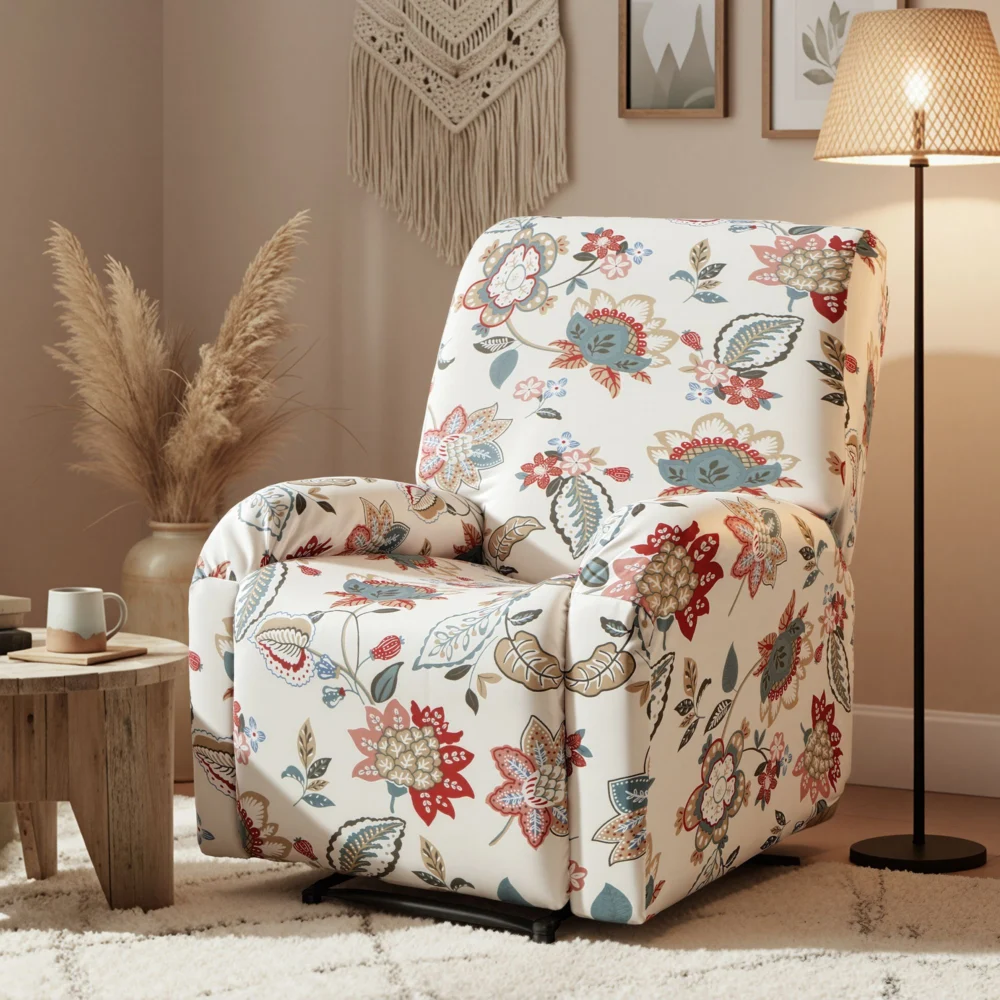 Artiss Split Stretch Recliner Chair Cover, Printed Non Slip Pet Friendly
