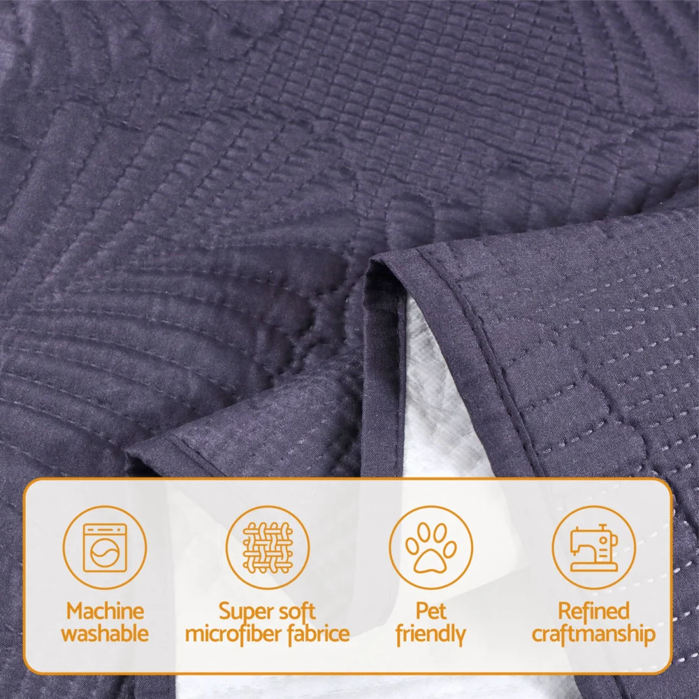 Artiss Quilted Recliner Chair Covers Water Repellent Recliner Slipcovers Grey