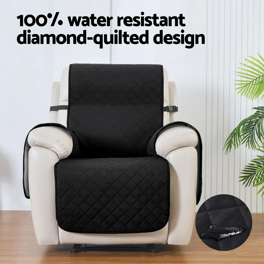 Artiss Recliner Chair Cover Water Repellent Non Slip Black