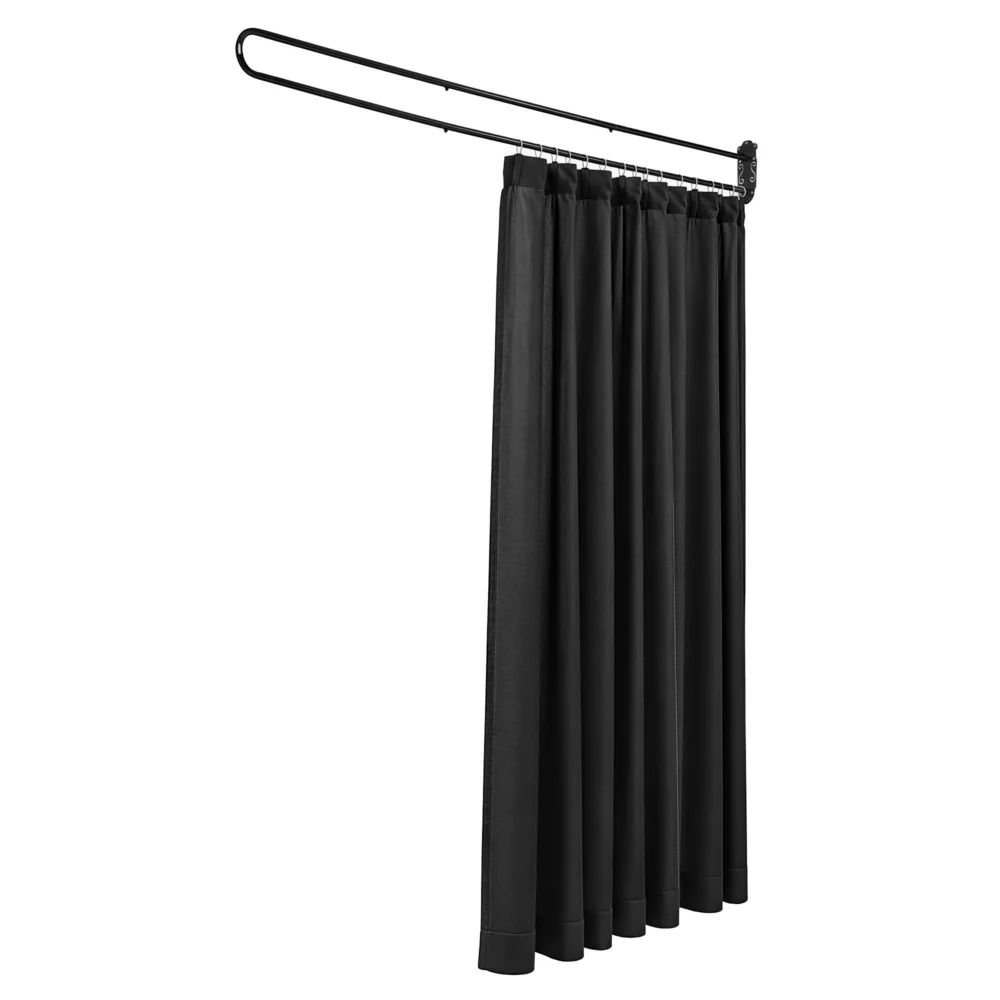 Artiss Room Divider Wall Mounted Hanging Curtain Partition Screen Black