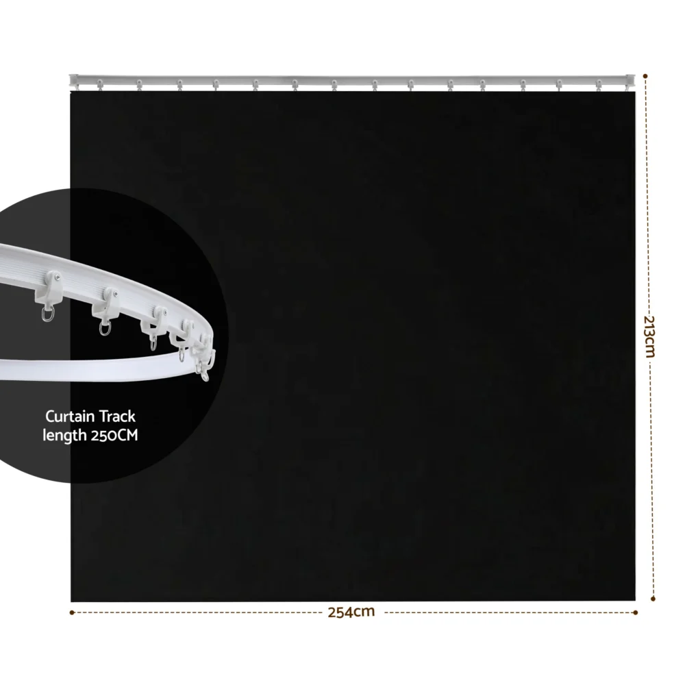 Artiss Room Divider Curtain Ceiling Mounted Track Sets Flexible Black