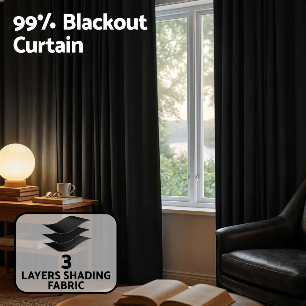 Artiss Room Divider Curtain Ceiling Mounted Track Sets Flexible Black