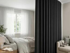 Artiss Room Divider Curtain Ceiling Mounted Track Sets Flexible Black