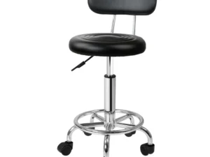 Artiss Salon Stool Swivel Chair Backrest Black